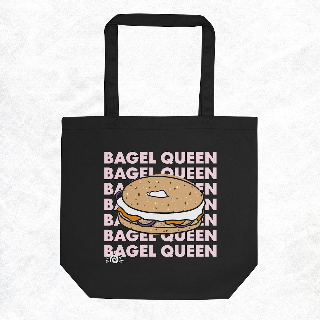 Bagel Queen Eco Tote Bag, Bagel Bag, Bagel Lover Tote, Funny Food Bag