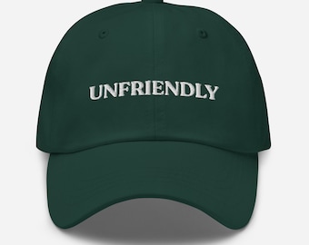 Ovänlig pappahatt, unisex broderad pappahatt med rolig design pappahatt för introverta sarkastisk hatt present till ovänlig hatt rolig pappahatt
