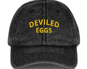 Deviled Eggs Vintage Dad Hat, Funny Hat for Foodie Gift Hat for Deviled Egg Enthusiast Gift, Hat with Foodie Emrboidery