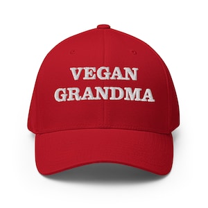 Vegan Grandma Hat, Funny Hat Gift for Vegan Foodies, Plant Based Unisex Vegan Embroidered Dad Hat Vegan Gift, Unique Funny Vegan Hat