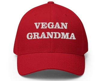 Vegan Grandma Hat, Funny Hat Gift for Vegan Foodies, Plant Based Unisex Vegan Embroidered Dad Hat Vegan Gift, Unique Funny Vegan Hat