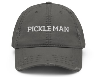 Pickle Man Distressed Dad Hat, Unisex Pickle Lover Hat, Funny Dad Hat for Pickle Enthusiast Hat, Weird Hat, Pickle Dad Hat, Weird Pickle Hat