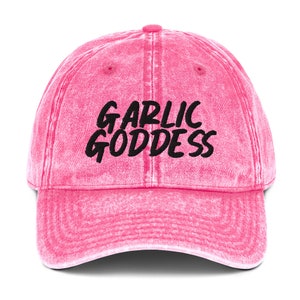 Garlic Goddess Vintage Dad Hat, Unisex Embroidered Funny Garlic Hat, Weird Dad hat, Garlic Goddess Hat, Garlic Dad Hat, Needs More Garlic