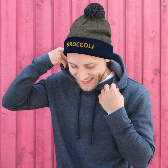 Broccoli Pom-pom Beanie / Veggie Lover / Veggie Hat / Broccoli Hat