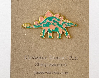 Enamel Pin Dinosaur – Stegosaurus Pin, Dinosaur Brooch, Dinosaur Badge, Dinosaur Lover gift,  Enamel Badge, Dinosaur Gift, Lapel Pin,