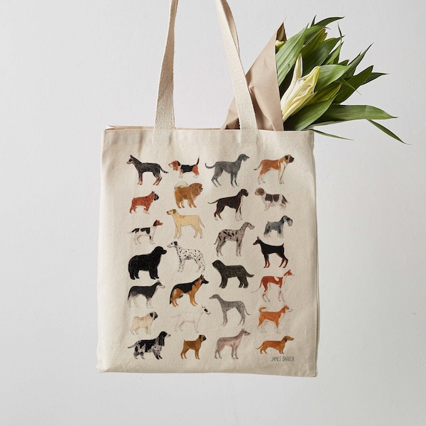 Dog Tote Bag, Canvas Tote Bag, Fair Trade, canvas bag, dogs, shoulder bag, shopper, dog lover gift, weekender bag, tote bag canvas