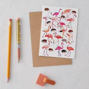 Flamingo and Hedgehog Greeting Card, Alice in Wonderland, birthday card, flamingo print, hedgehog print, animal card