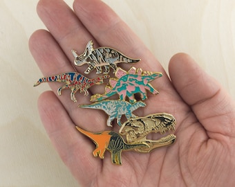 Dinosaur Enamel Pin Set, Dinosaur pin badges, Dinosaur Badge, Hat Pin, Enamel Badge, Dinosaur Gift, Lapel Pin, Dinosaur Brooch, Dino pin