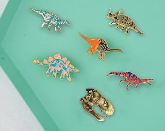 Dinosaur Enamel Pin Set, Dinosaur pin badges, Dinosaur Badge, Hat Pin, Enamel Badge, Dinosaur Gift, Lapel Pin, Dinosaur Brooch, Dino pin