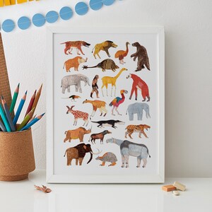 Animal Wall Art, Extinct Prehistoric Print, Dinosaur Wall Art, Animal