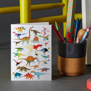 Dinosaurs Birthday Card, Dinosaur Greetings Card, Illustration, Triceratops, Dinosaur Print, Dinosaur Card, Childrens card, Dinosaurs image 3