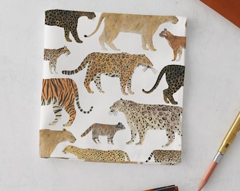 Big Cats Handkerchief Pocket Square, Tiger, Lion, hankies, wedding handkerchief, gift for him, boyfriend gift, birthday gift, gift for her