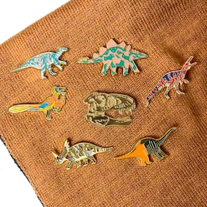 Dinosaur Enamel Pin Set, Dinosaur pin badges, Dinosaur Badge, Trex, raptor,  cute pin, Backpack Pin, Dinosaur Gift, Lapel Pin, Brooch, Dino