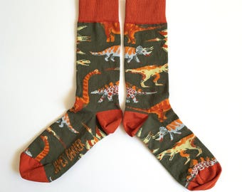 Combed Cotton Dinosaur Socks: Quirky Jurassic Enthusiast Gift