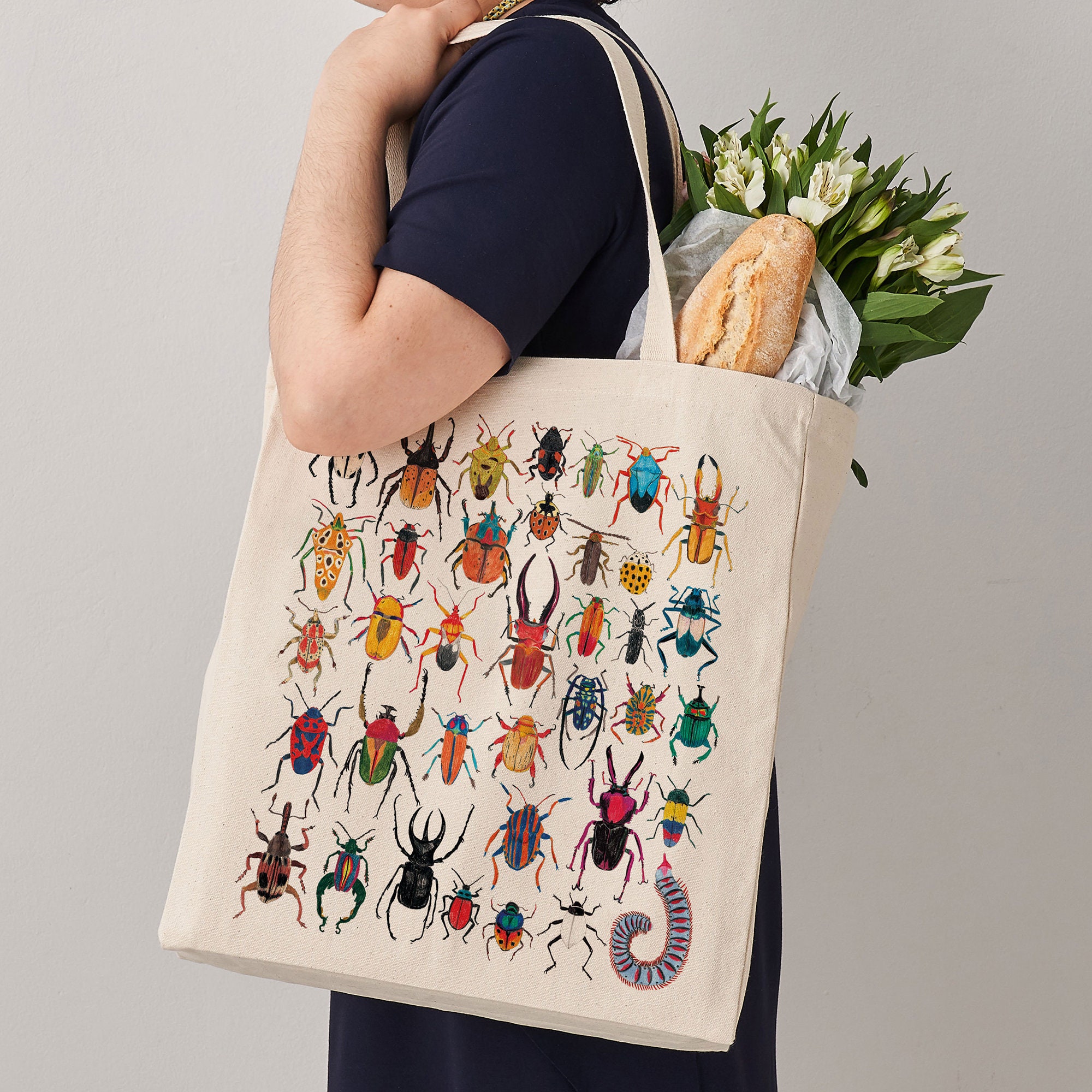 Exotic Bugs Canvas Tote Bag canvas bag insects shoulder Etsy