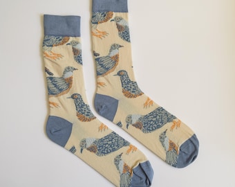 Pigeons socks, unisex, luxury combed cotton socks, bird watcher, men and women socks, colourful socks, comfy, city birds, cute fun socks,