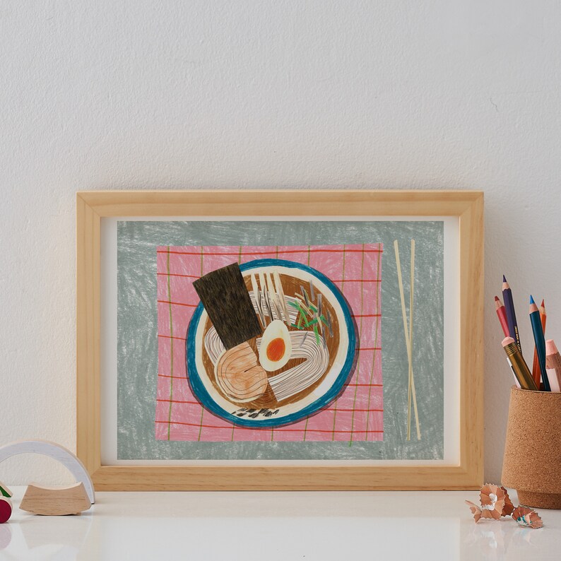 Kitchen wall art, Ramen Print, Japanese wall art, Japanese food, image 1