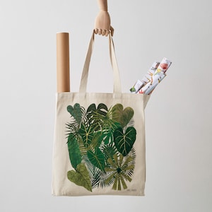 Botanical Plants Canvas Tote Bag Plant Bag Botanical Print - Etsy