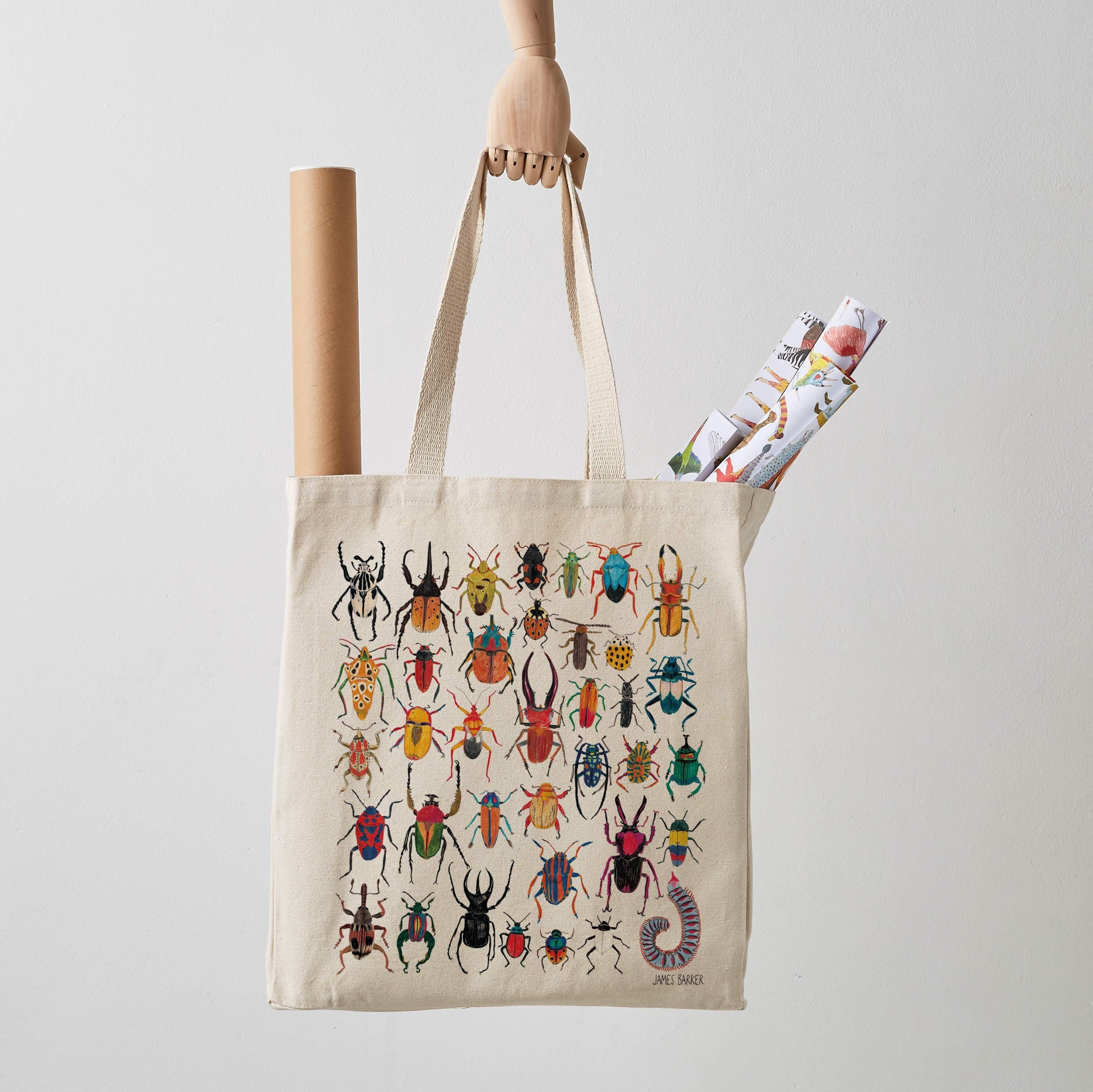 Exotic Bugs Canvas Tote Bag, Canvas Bag, Insects, Shoulder Bag