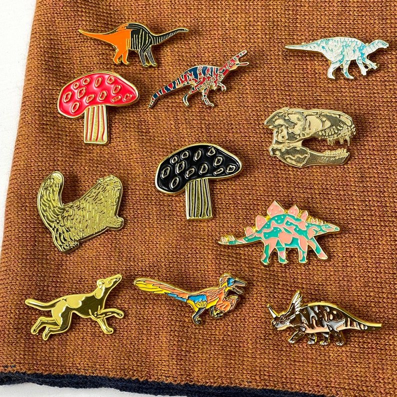 Enamel Pin Dinosaur Stegosaurus Pin, Dinosaur Brooch, Dinosaur Badge, Dinosaur Lover gift, Enamel Badge, Dinosaur Gift, Lapel Pin, image 7