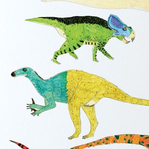 Dinosaurier Wand Kunst, Dinosaurier Dekor, Dinosaurier Druck, Dinosaurier Kunst, Dinosaurier Geschenk, Kinder Dekor, Kinderzimmer Dekor, A4, A3 Bild 5