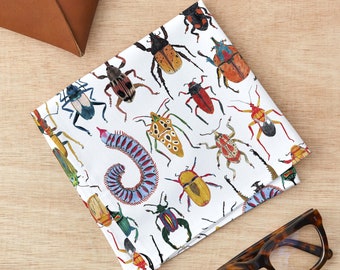 Insect Handkerchief Pocket Square, beetle, hankies, wedding handkerchief, gift for him, bug, boyfriend gift, birthday, valentines for him