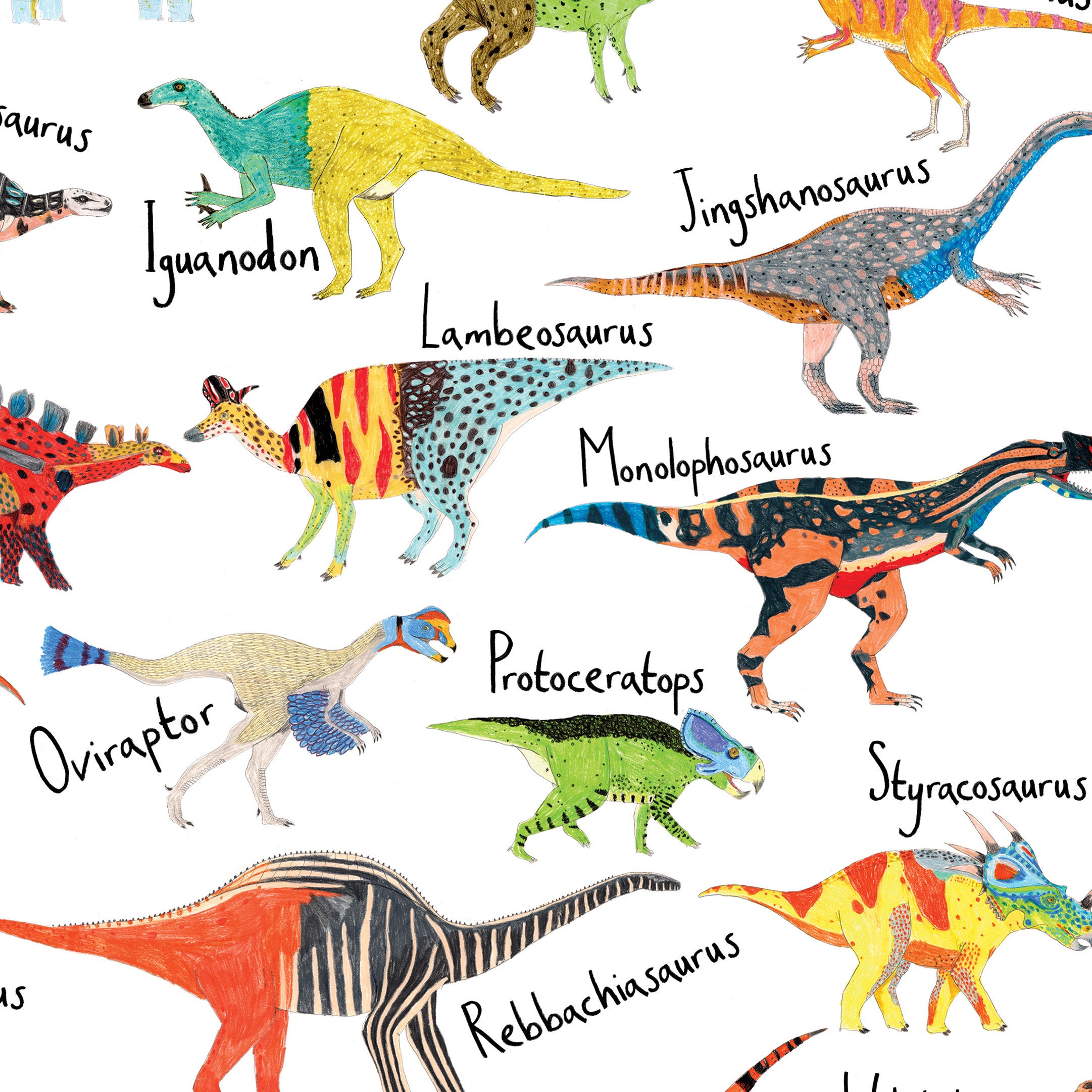 Personalised Dinosaur Alphabet Print AZ Dinosaur decor Etsy