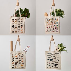 Botanical Plants Canvas Tote Bag, Plant bag, botanical print, shopper, shoulder bag, fair trade, botanical bag, gift for her, shopper bag image 6