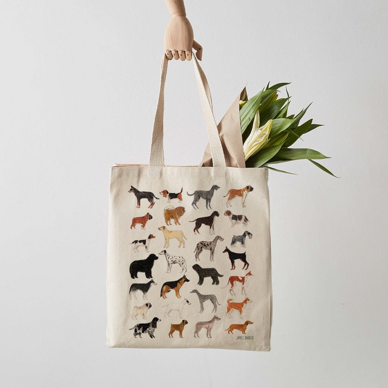 Dog Tote Bag Canvas Tote Bag Fair Trade Canvas Bag Dogs Etsy