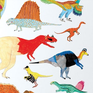 Dinosaurier Wand Kunst, Dinosaurier Dekor, Dinosaurier Druck, Dinosaurier Kunst, Dinosaurier Geschenk, Kinder Dekor, Kinderzimmer Dekor, A4, A3 Bild 4