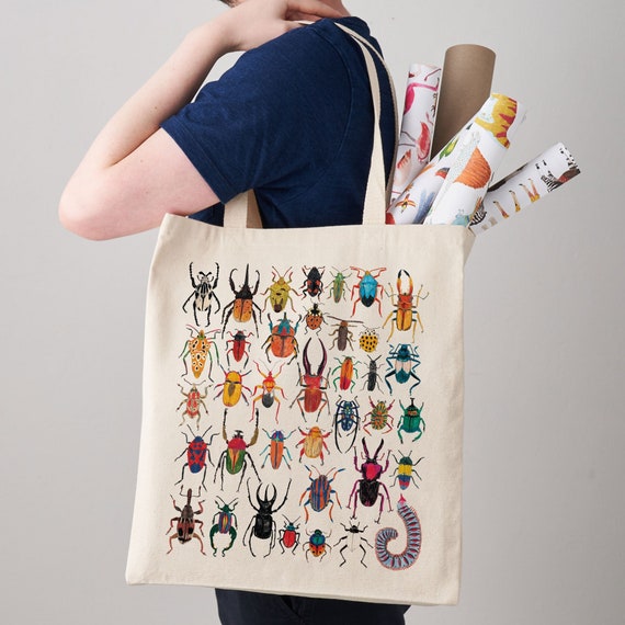 Exotic Bugs Canvas Tote Bag canvas bag insects shoulder Etsy