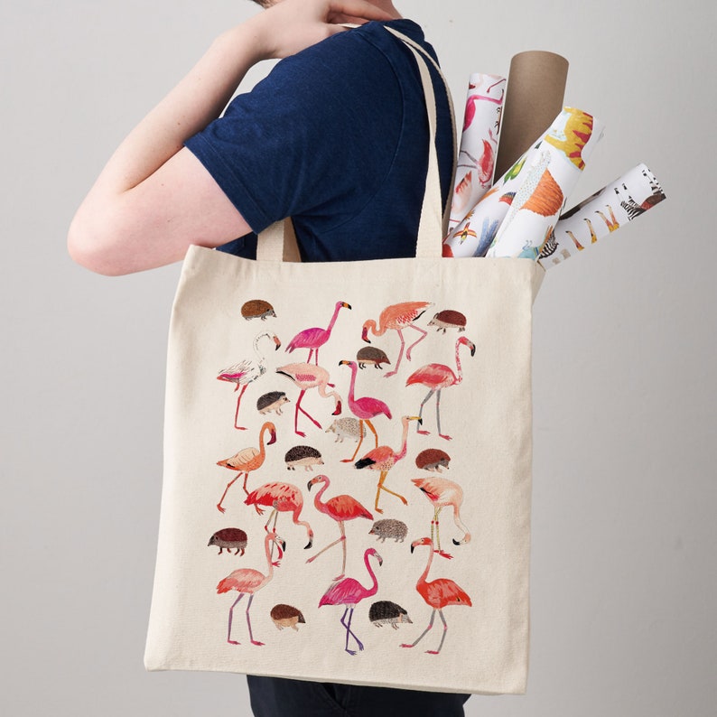 Alice in Wonderland Croquet Canvas Tote Bag With Flamingos and Etsy