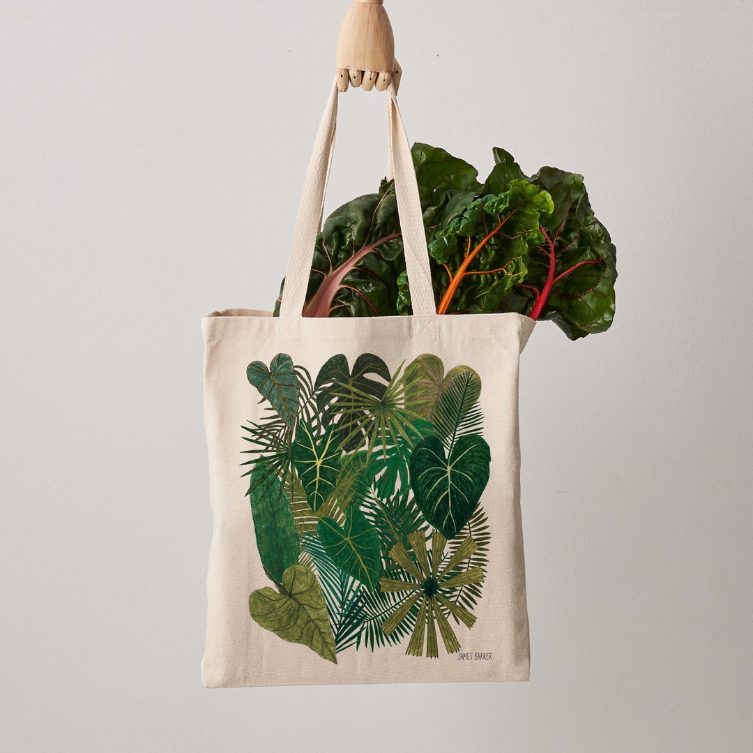 Leaves Tote Bag, Tree of Life Inspired Botany Flora Round Icon Simplistic Print, Cloth Linen Reusable Bag for Shopping Books Beach and More, 16.5 inch