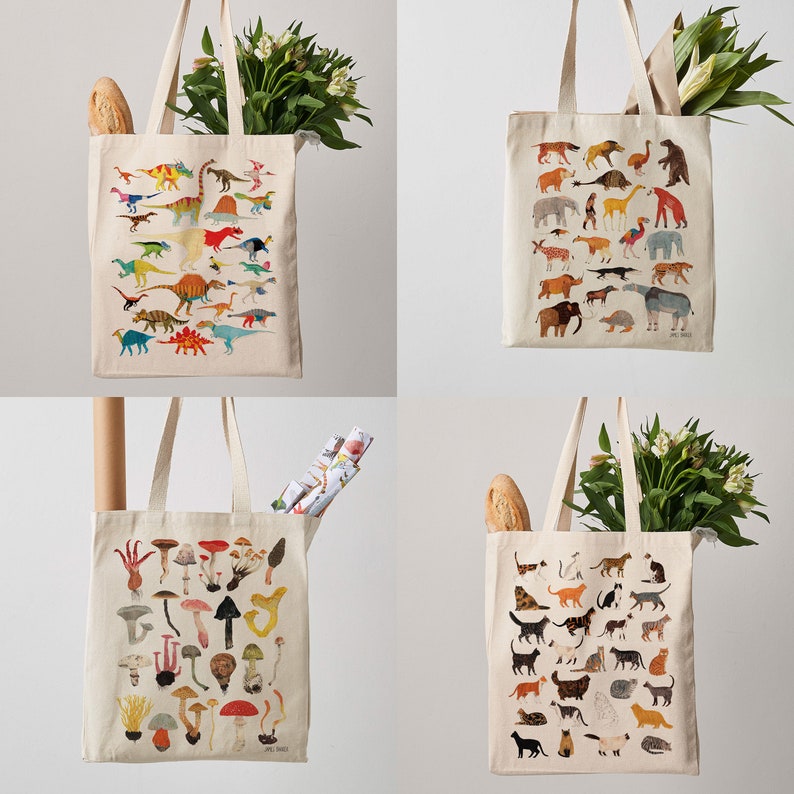 Borsa tote con funghi, borsa di tela per tutti i giorni, fungo velenoso, funghi, stampa di funghi, borsa a tracolla, commercio equo e solidale, borsa amante della natura, regalo per lei, shopper immagine 4