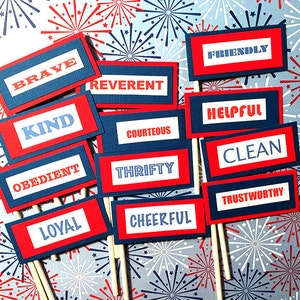 Eagle Scout Cupcake Toppers / Eagle Scout Laws Cupcake Toppers / Eagle Cupcake Toppers / Eagle Court of Honor Cupcake Toppers