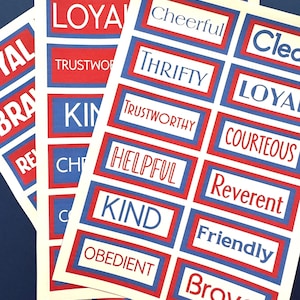 NEW!! 3 Sheets of Eagle Scout Laws Vinyl Stickers
