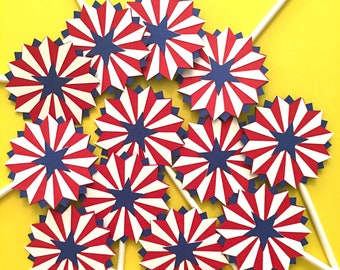 Starburst Cupcake Toppers / Eagle Scout / Americana / Patriotic / Eagle Scout Court of Honor Ceremony/ Boy Scouts