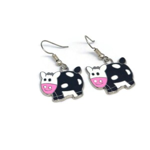 pendientes esmaltados de vaca