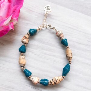 bracciale azzurro bianco carta