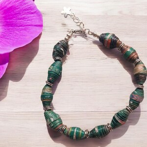 bracciale verde di carta
