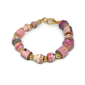 bracciale di carta rosata