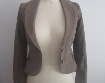 Vintage 80s Guess Herringbone Twill Jacket, Fitted Blazer XS