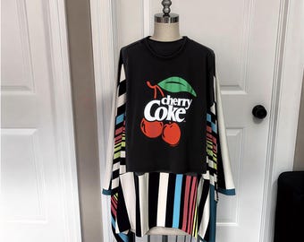 Upcycled Tshirt Poncho – Bohemian Festival Cape | Recycled Knit T Shirt Poncho Made to Order