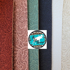 NEW SIZES!! Western Lace  Embossed Tooled Textured Faux Leather Sheet for Bows, Jewelry and Crafts