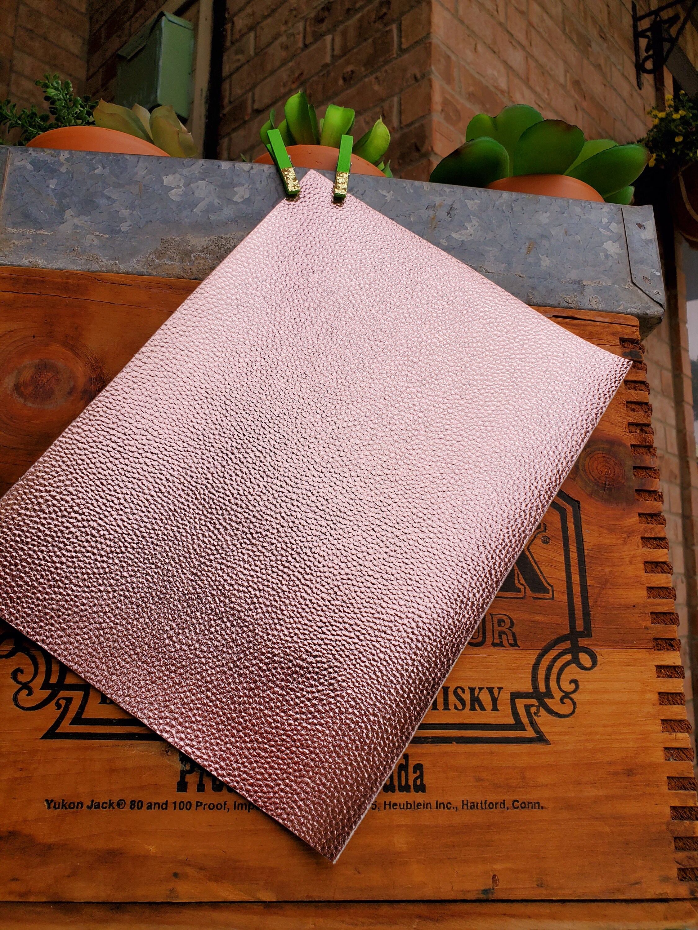 botanic poppy rose gold leather