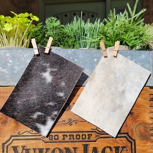 Set of 2 - 4&quot;x6&quot; Hair-On Cowhide Leather Pieces (Set 7) for Bows, Jewelry, and Crafts #1
