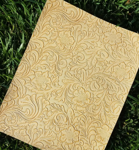 8x11 Buttercream Embossed Tooled Textured Faux Leather Sheet for Bows and Jewelry