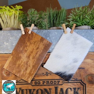 Set of 2 - 4&quot;x6&quot; Hair-On Cowhide Leather Pieces (Set 21) for Bows, Jewelry, and Crafts #1