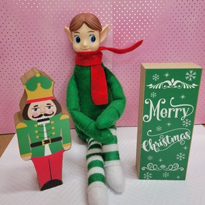 2 Piece Wood Decor Christmas Set Dollhouse /Elf Props