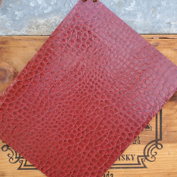 NEW!! 8.5x11 Ruby Red Crocodile Textured Faux Leather Sheet for Bows and Jewelry